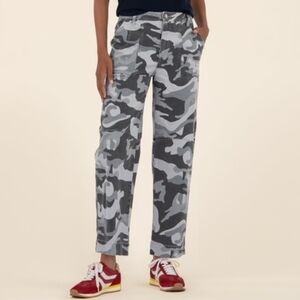 Kut Ashton High Rise Wide Barrel Leg Gray Cameo Size 16